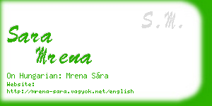 sara mrena business card
