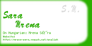 sara mrena business card